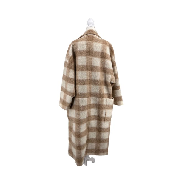 Apiece Apart Womens Camel Plaid Wool Blend coat - Picture 6 of 14